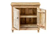 Antique Indian Floral Hand Carved Solid Wooden Vanity Natural 90x40x90cm A0111  -